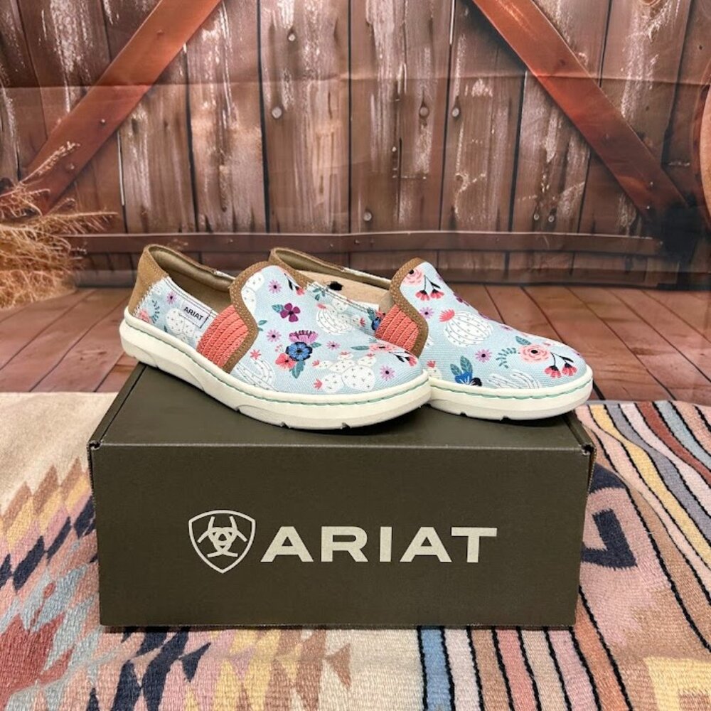 Ariat Women's Floral Slip-On Shoes - Blue and Pink